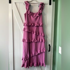 Show Me Your MuMu Asymmetrical Pink Ruffle Dress